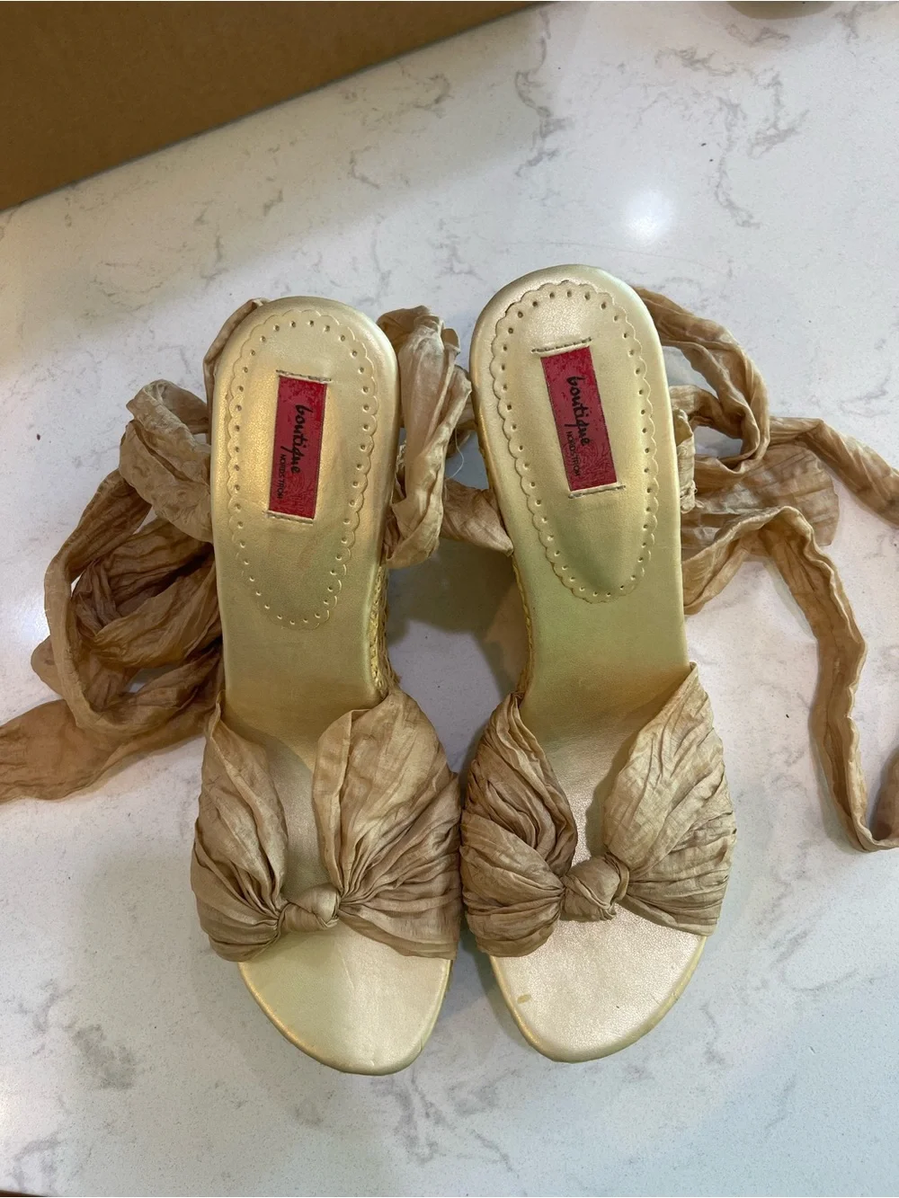 Nordstrom Tan Wedge Espadrille Wrap Sandal